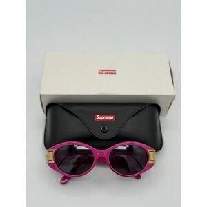 Supreme Plaza Sunglasses Magenta Gold Frames Authentic Eyewear with Case